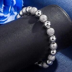 925 Sterling Silver 6mm Pearl Ball Bracelet Women's Valentine's Birthday Gift